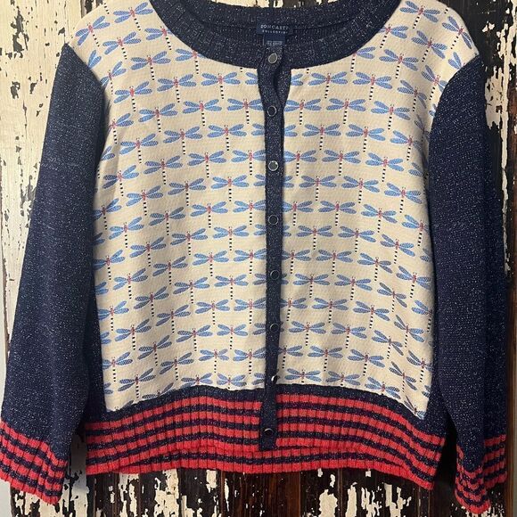 Women’s Doncaster Collection Dragonfly Button Cardigan feminine sweater. Size XL - Picture 1 of 10